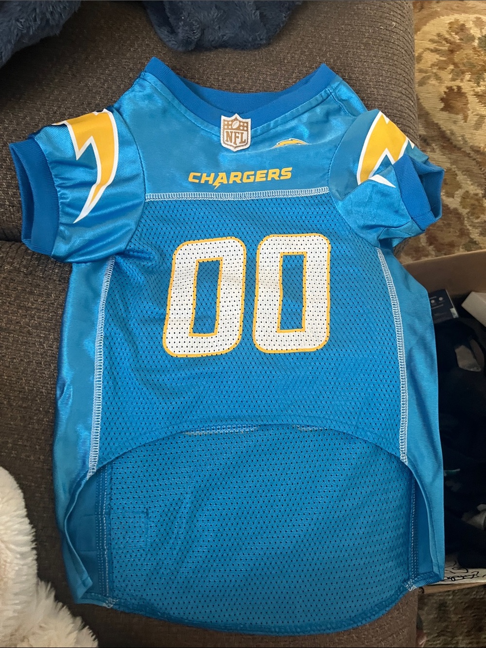NFL Mesh Jersey in Teal with Navy and White Patch